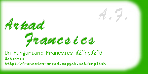 arpad francsics business card